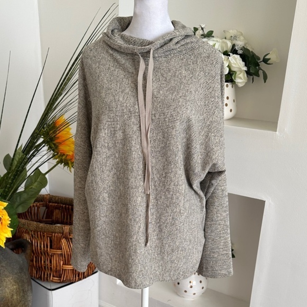 Max Studio Heathered Gray Cowl Neck Sweater